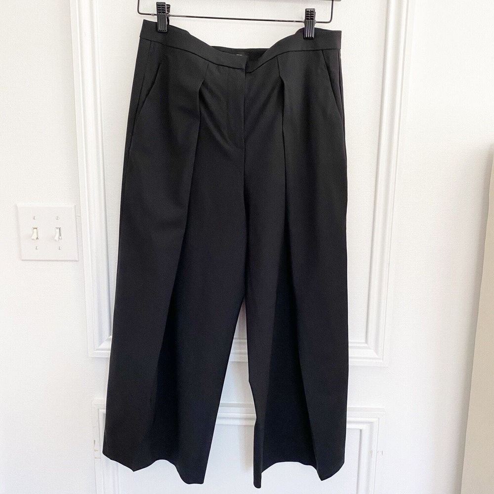 BABATON Tailored Aritzia Culotte Pants Cropped Size 4 Black Pleated Wide Leg